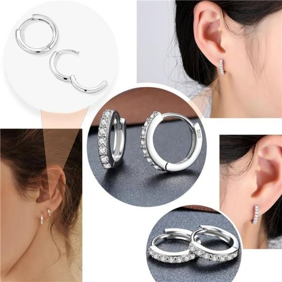 Hypoallergenic Flat Back Earrings Set for Multiple Piercings Sensitive Ears - Picture 4 of 7